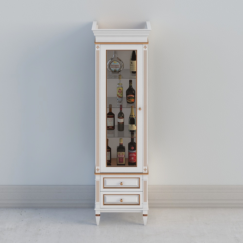 Cool house music-simple European wine Cabinet 3D model download 