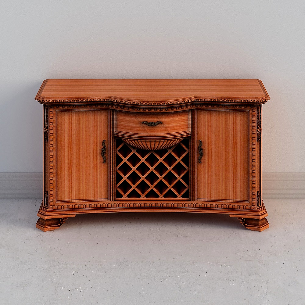 Vintage Sideboard 3D model with Unique Charm