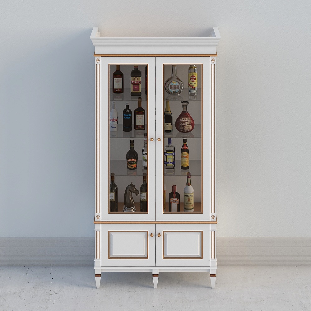 Cool house music-simple European wine Cabinet 3D model download 