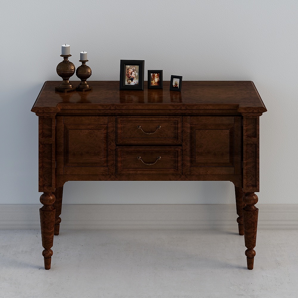 Classic Wooden Sideboard 3D Model