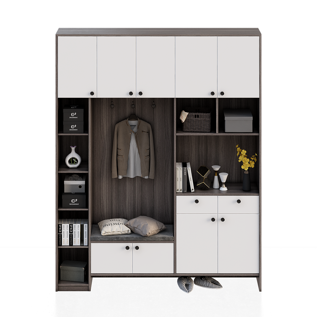 Modern Minimalist Entrance Console 3D Model – Low-Poly Wood Texture