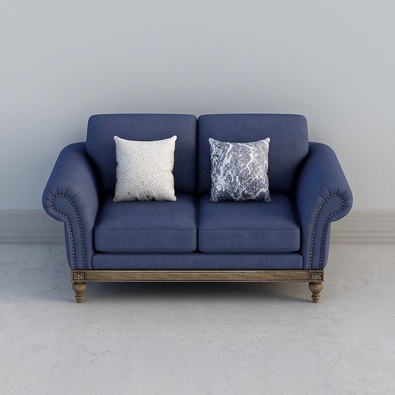 Classic Blue Lounge Sofa 3D model for Modern Interiors