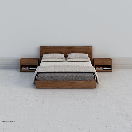 Modern Low-Poly Bed Frame 3D model