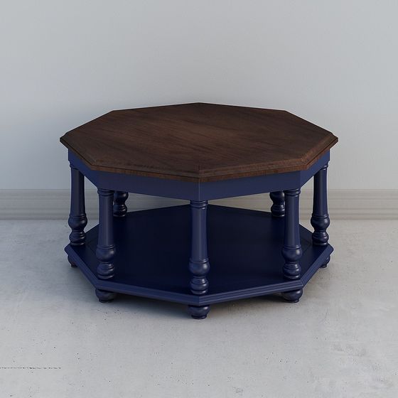 Stylish Hexagonal Coffee Table 3D model for Modern Spaces