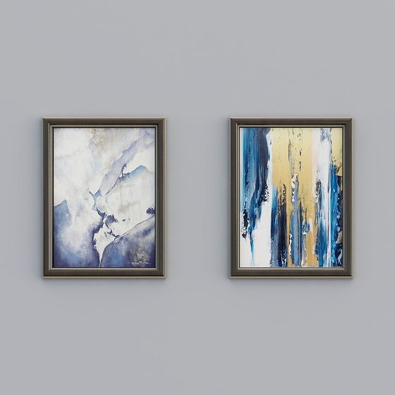 Abstract Art Diptych 3D Model