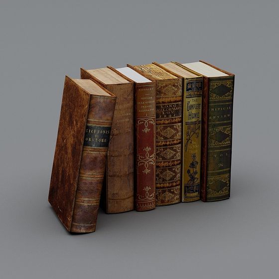 Classic Bookshelf 3D model with Vintage Charm