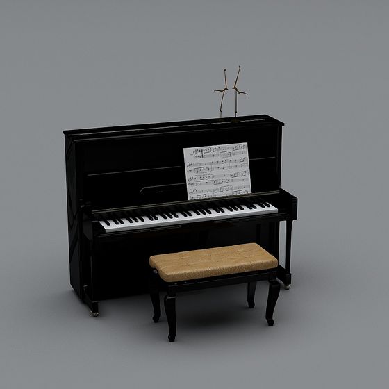 Elegant Low-Poly Piano 3D model for Creative Designs