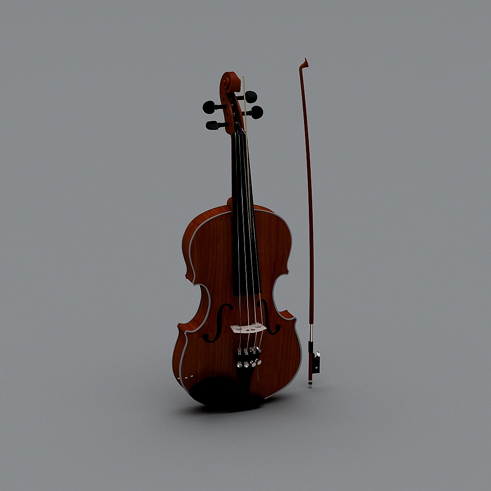 Elegant Low Poly Violin 3D model