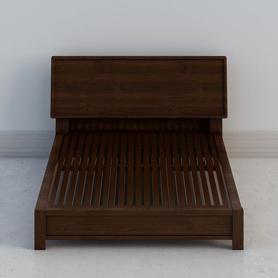 Low-Polygon Modern Bed Frame 3D model