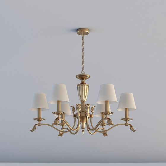 Golden Elegance Chandelier 3D model