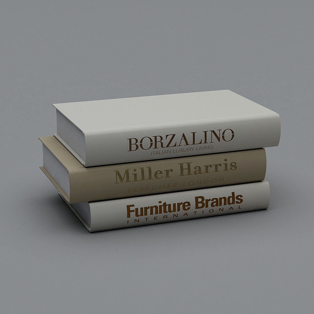 Elegant Low-Poly 3D Book Stack Model