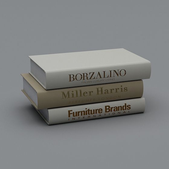 Elegant Low-Poly 3D Book Stack Model
