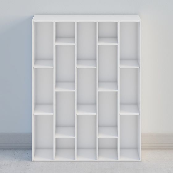 Minimalist 3D Bookshelf Model for Modern Interiors