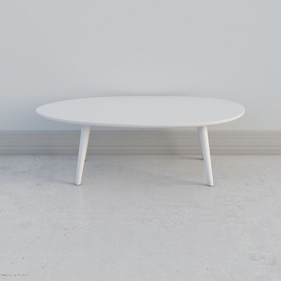 Elegant Oval Coffee Table 3D model for Modern Interiors