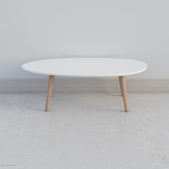 Elegant Oval Coffee Table 3D model for Contemporary Spaces