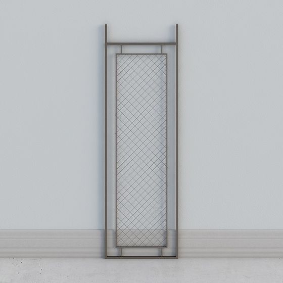 Stylish Metal Grille Partition 3D model for Modern Spaces