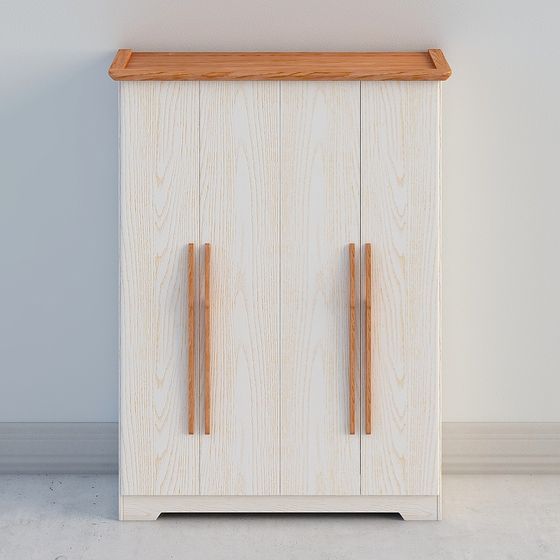 Stylish White Wardrobe 3D Model for Modern Bedrooms