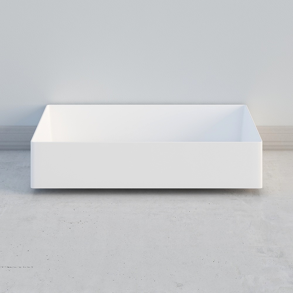 Elegant Square Sink 3D model for Modern Design