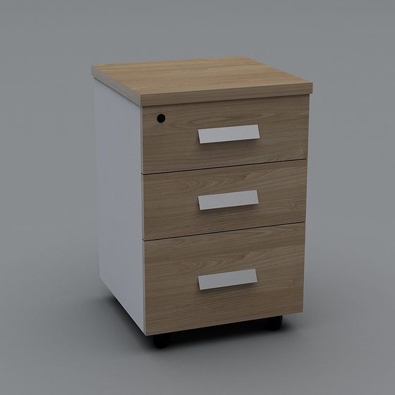 Modern Minimalist 3D Model File Cabinet