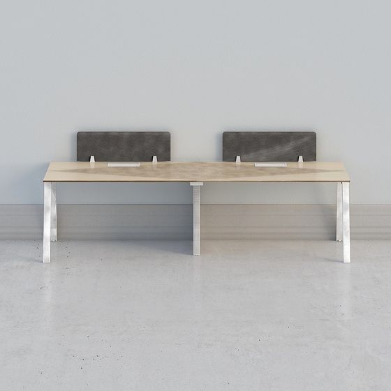 Stylish Dual Desk 3D Model for Modern Offices