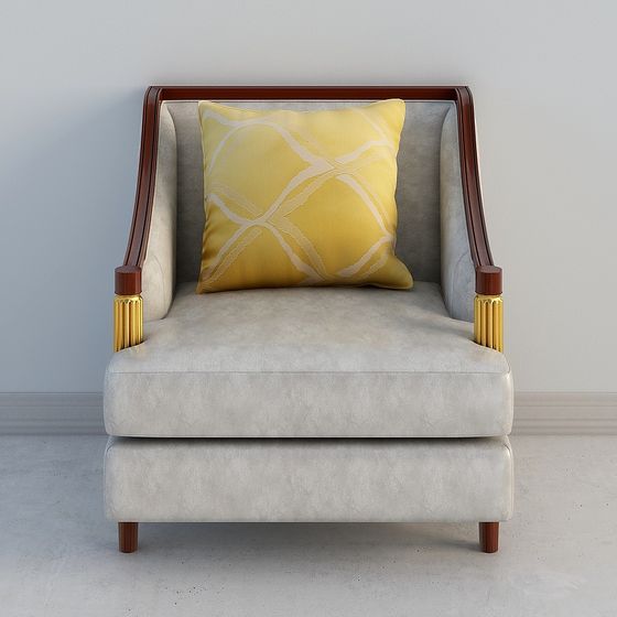 Elegant Low-Poly Armchair 3D model