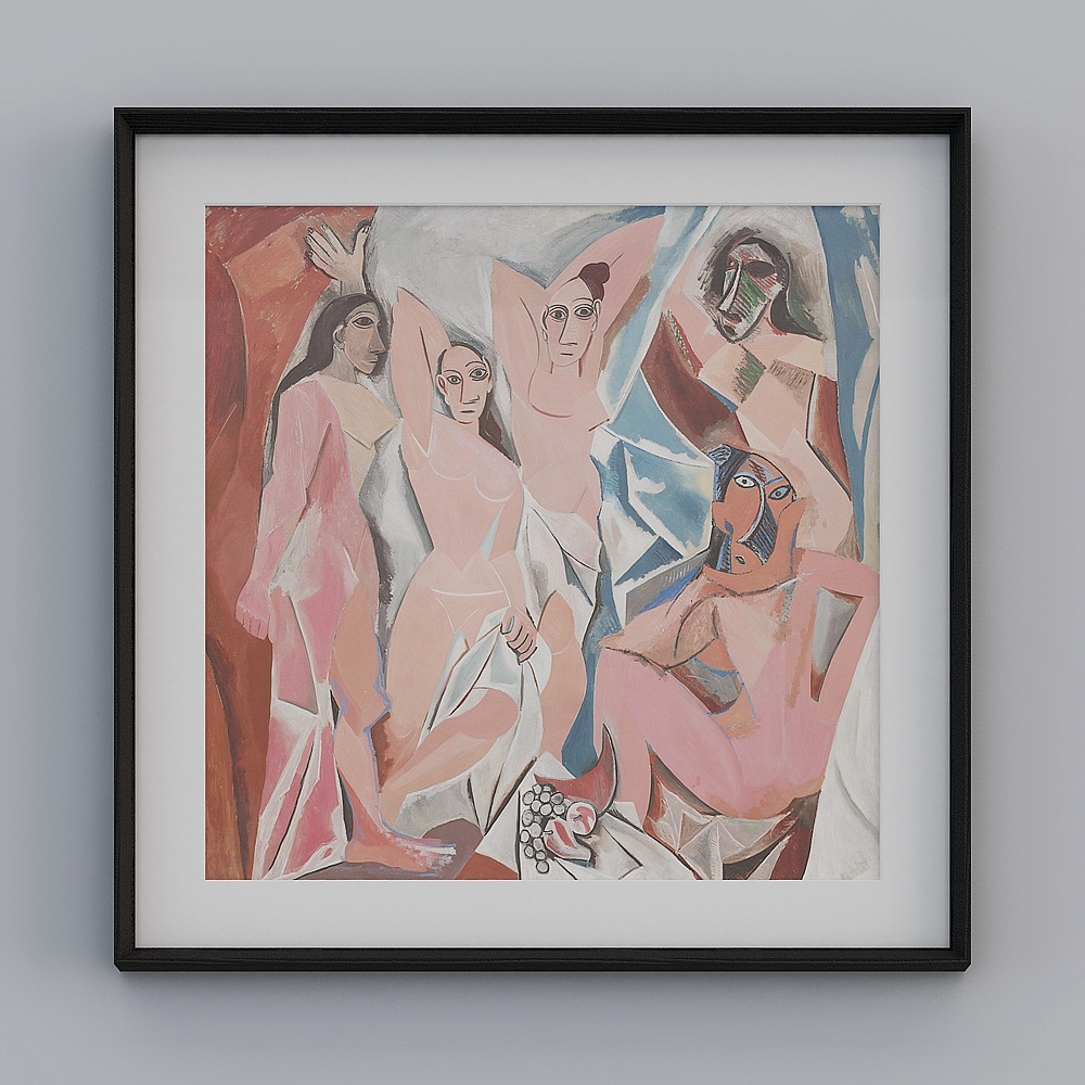 Kippe abstract living room square black box 82x82cm Avon girl twlpr-yz-gg-lh-5