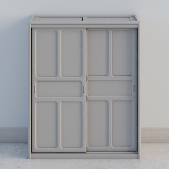 Stylish Low-Poly Wardrobe 3D Model