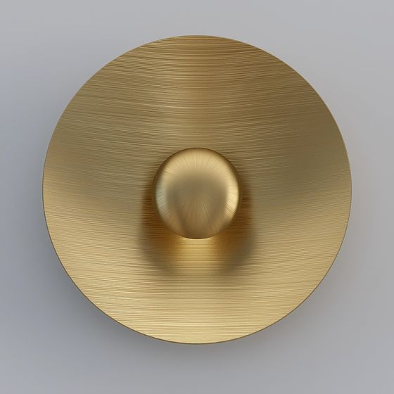 Golden Disc Low-Poly 3D Model Design