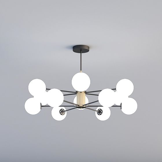 Sphere Bloom Chandelier 3D Model