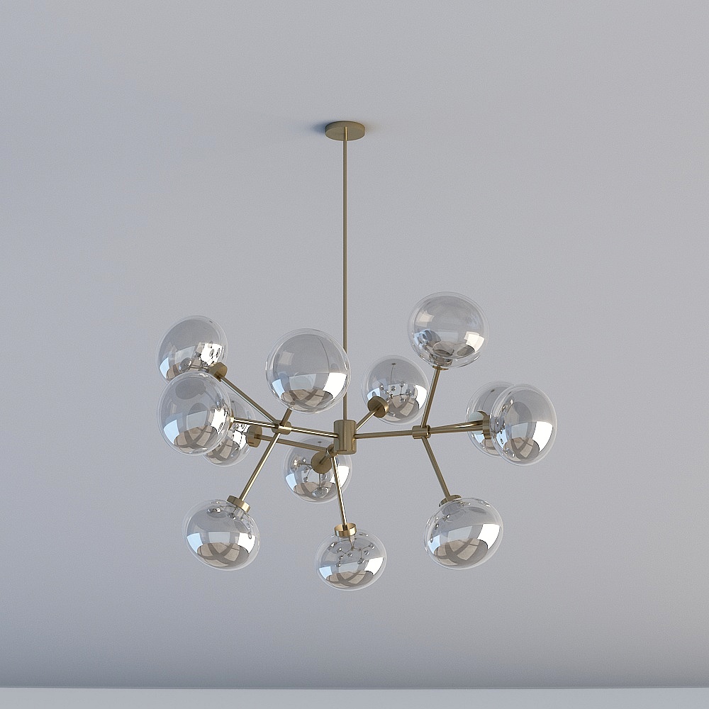 Charming Low-Poly Pendant Light 3D model