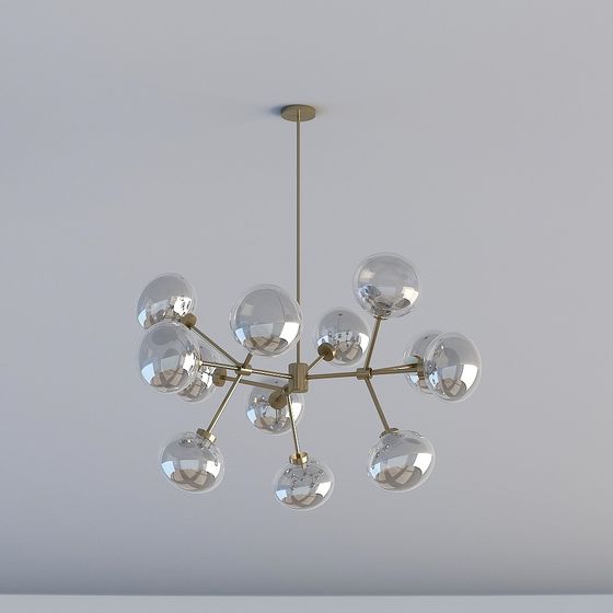 Charming Low-Poly Pendant Light 3D model