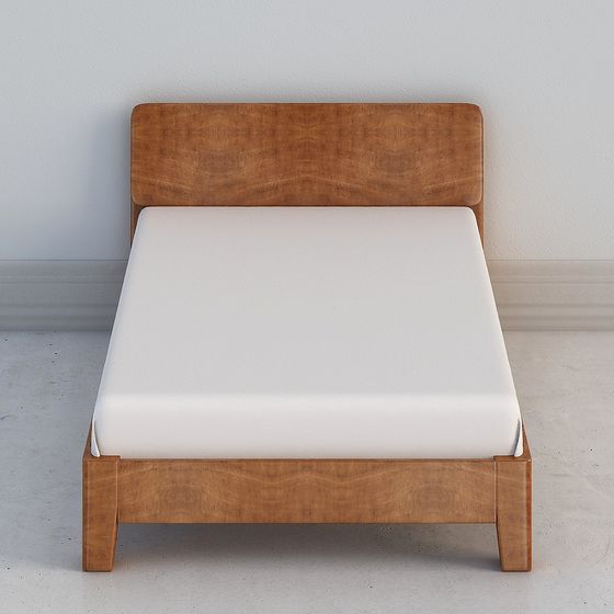 Stylish Low-Poly Bed Frame 3D model