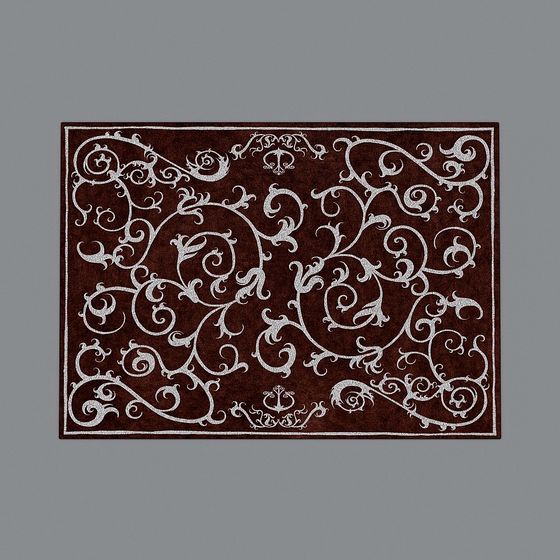 Curled Carpet 3D model in Low Poly Style