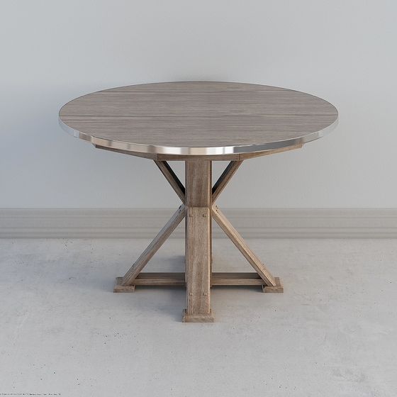 Urban Rustic Round Table 3D model
