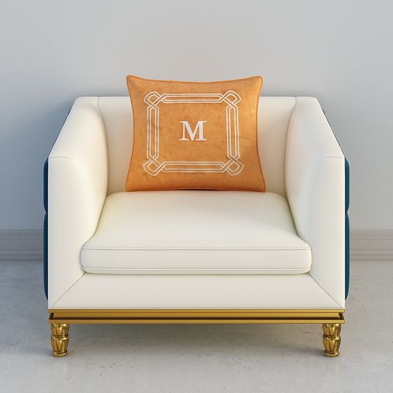 Elegant Living Room Sofa 3D model for Modern Interiors