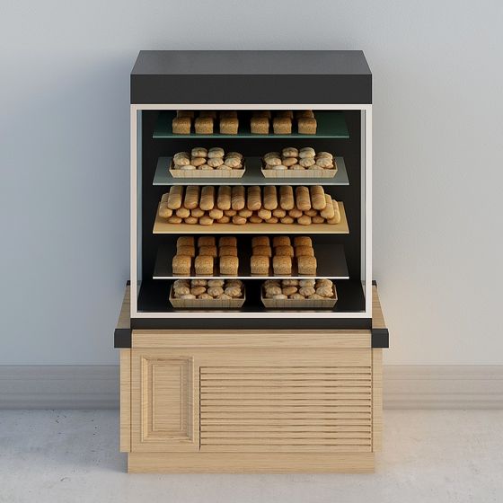 Elegant Bread Display Case 3D model for Modern Interiors