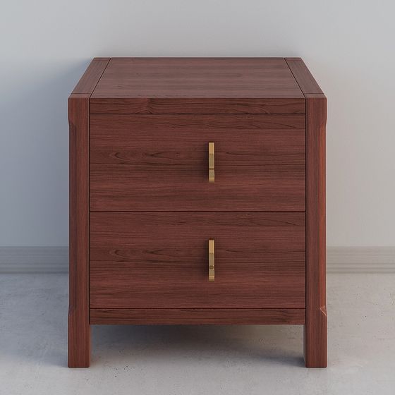 Earth Color Bedside Table 3D Model for Comfortable Bedrooms