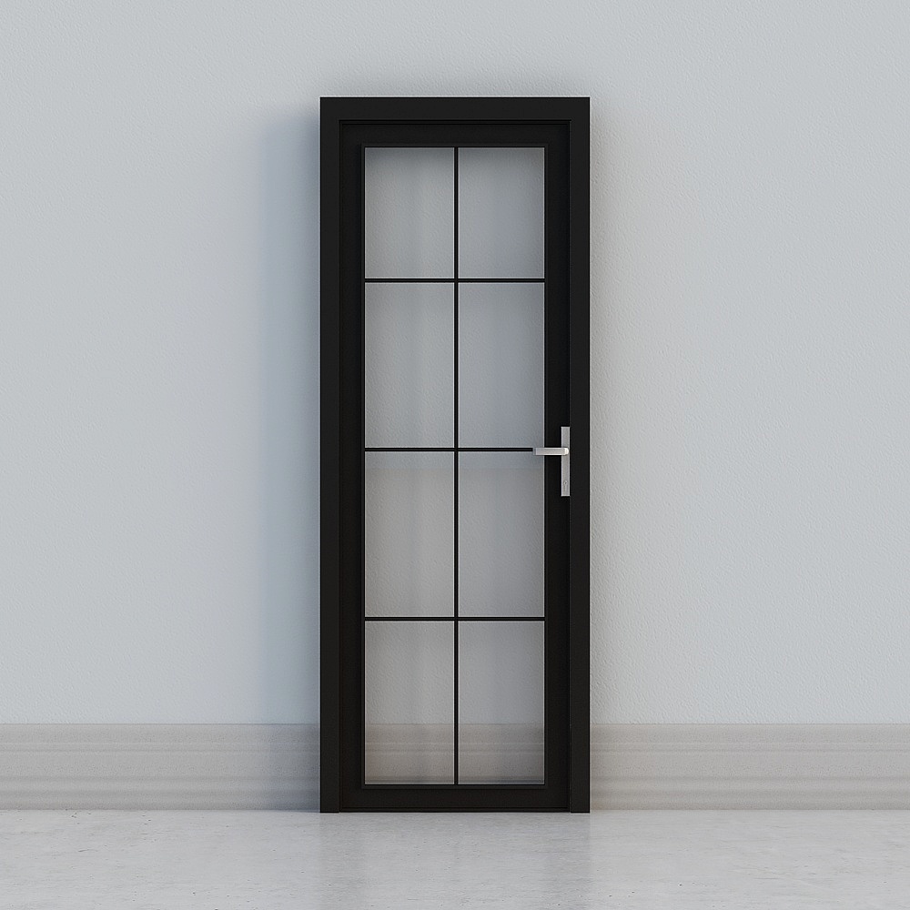 modern black windowed door