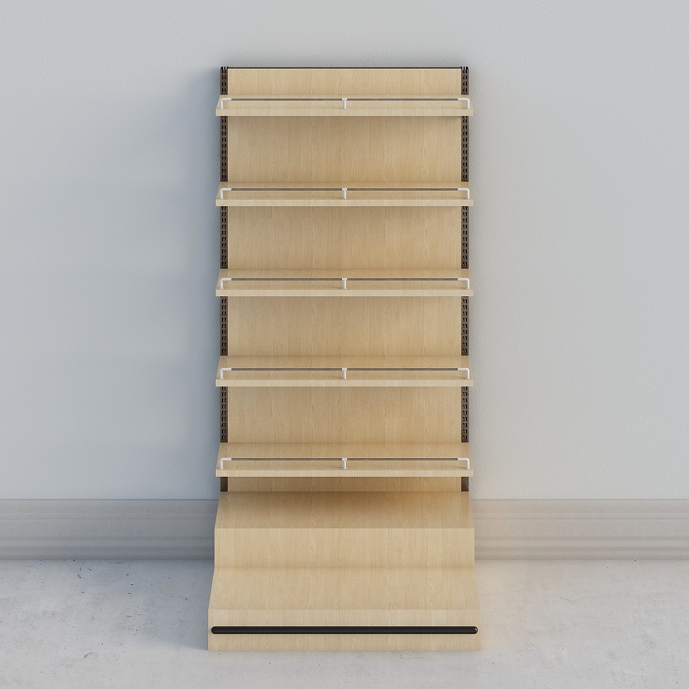 Stylish Wooden Display Rack 3D model