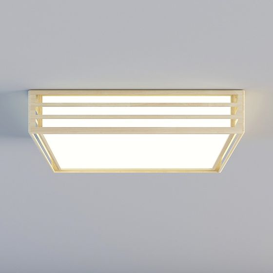 Stylish Wood Ceiling Light 3D Model