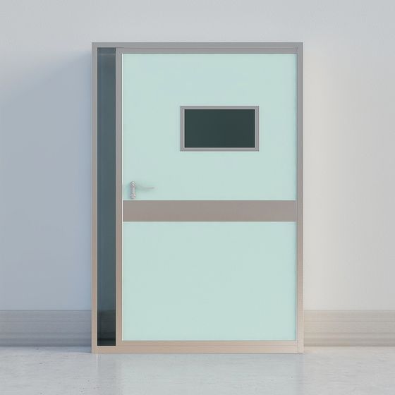 Modern Grey Wide Technical Door 3D Model