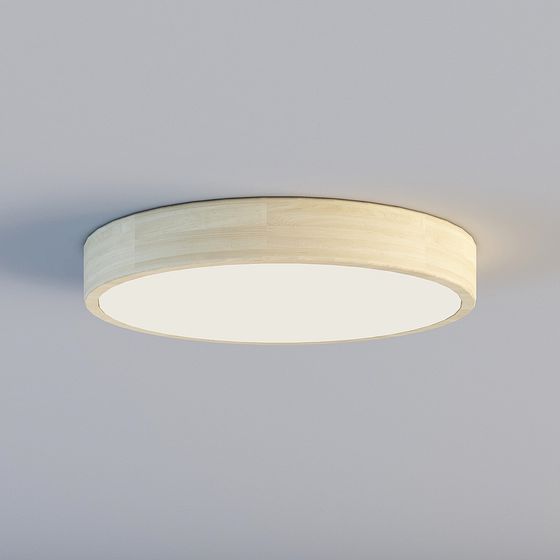 Round Wooden Ceiling Light 3D model