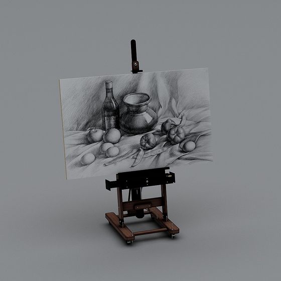High-Detail Sketching Easel 3D model