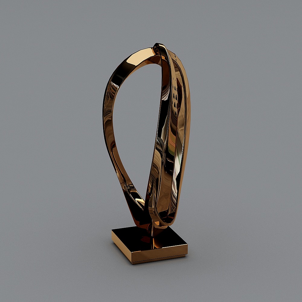 Time-Space Ring 3D model - Low Poly Sculpture