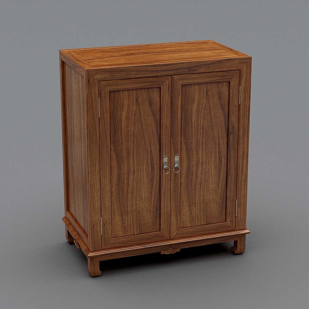 Up in the ground in a low cabinet