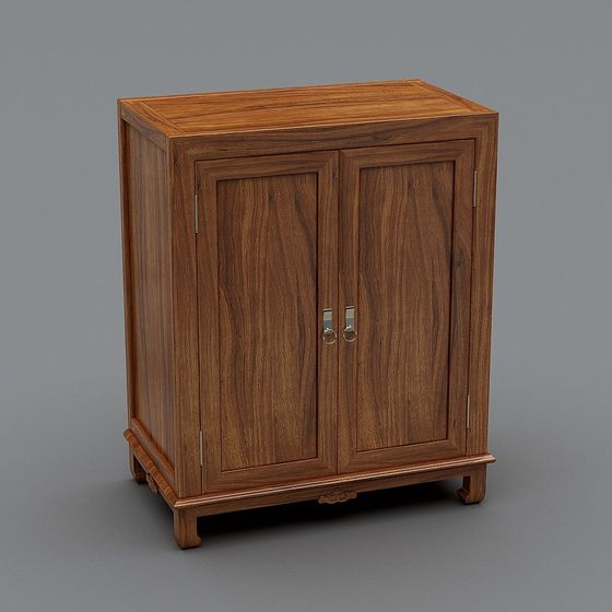 Up in the ground in a low cabinet