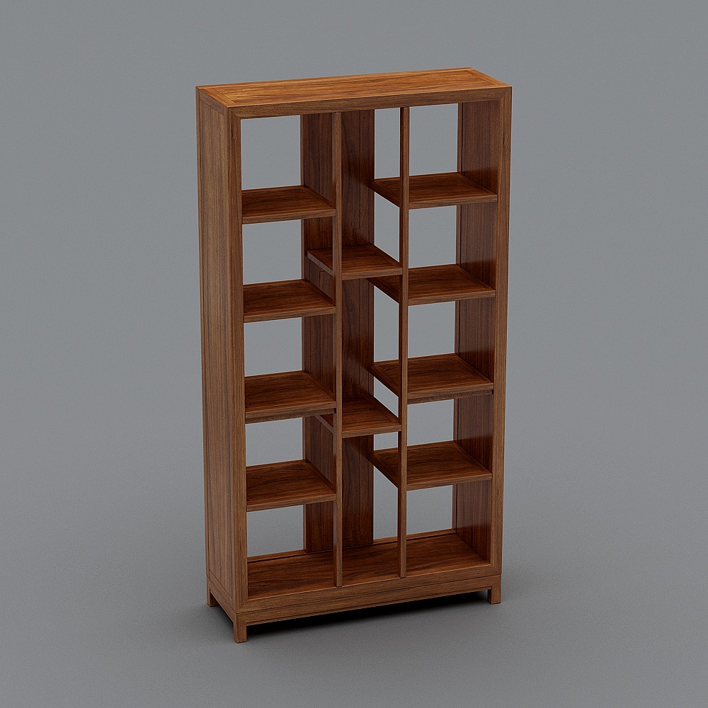 Geometric Low-Polygon Bookshelf 3D model