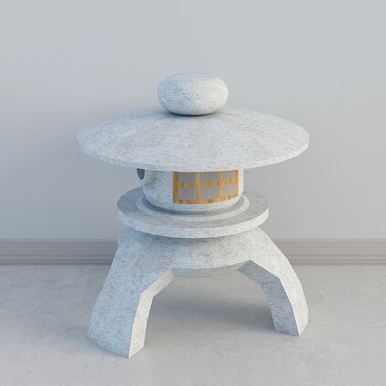 Japanese Stone Lantern 3D model