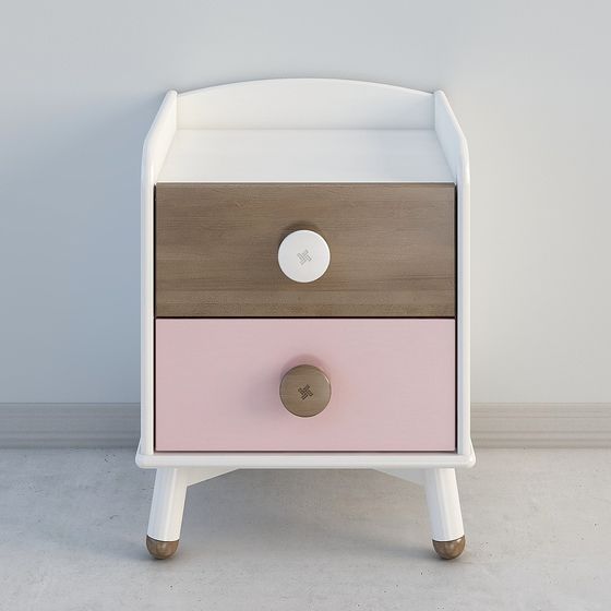 Pastel Elegance Nightstand 3D model