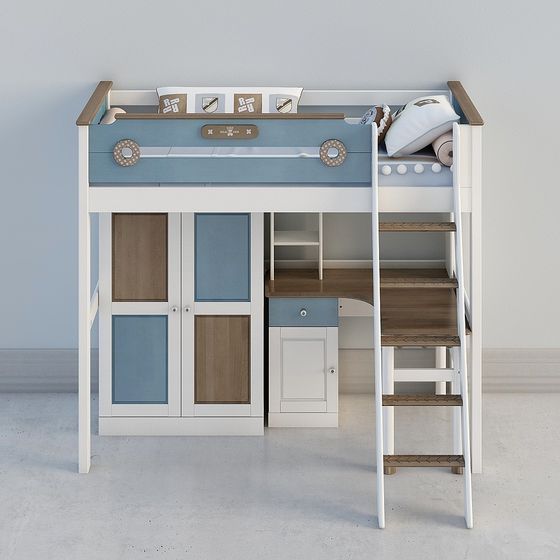 Modern Bunk Beds,Chair Beds,Gray,1.5 m